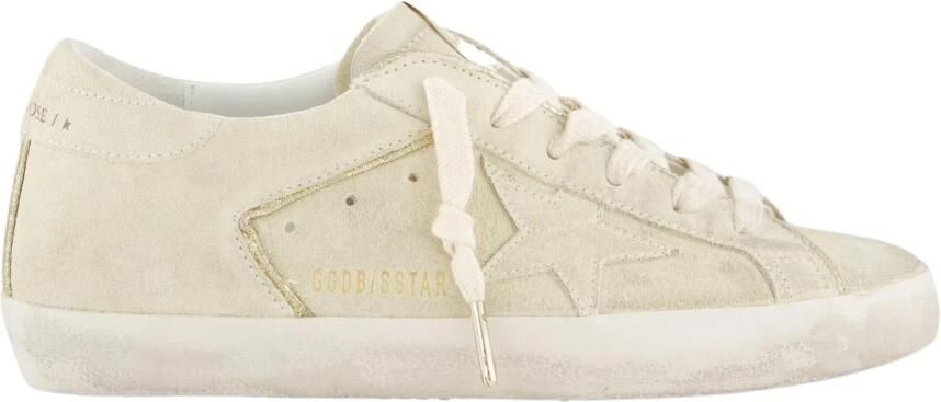 Golden Goose Superstar Suede Sneakers met Glitter Piping