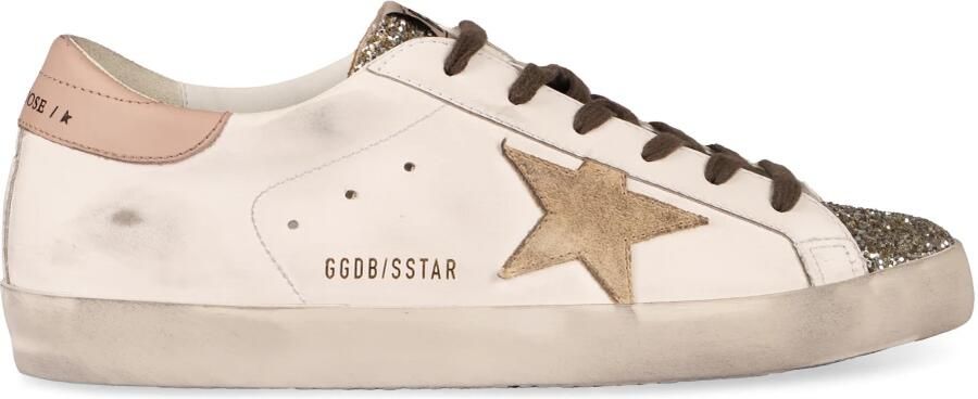 Golden Goose Witte Leren Sneakers Super Star White Dames