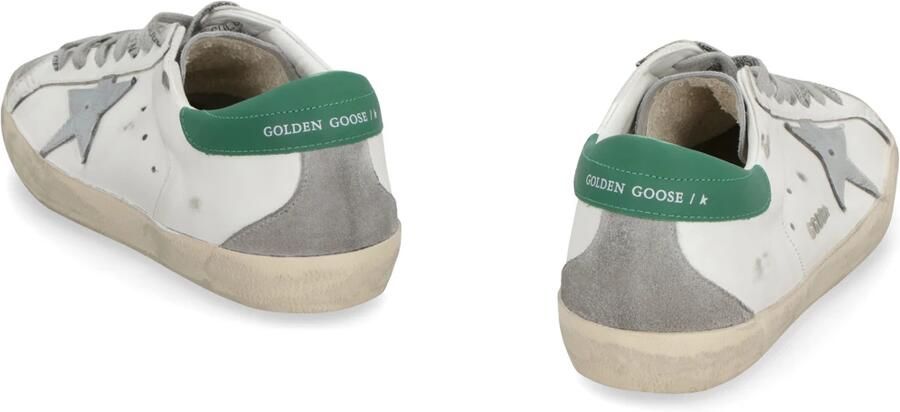 Golden Goose Heren Lichtblauwe Lamsskin Jas met Witte Mouwen Wit Heren