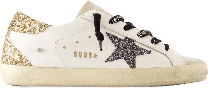Golden Goose Glitter Ster Hak Leren Sneakers White Dames