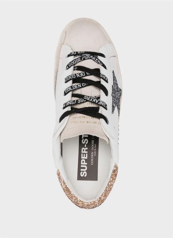 Golden Goose Glitter Ster Hak Leren Sneakers White