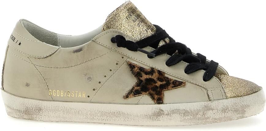 Golden Goose Low-Top Sneakers Gold Glitter Sneakers With Pony Hair Star Accent in goud - Foto 3