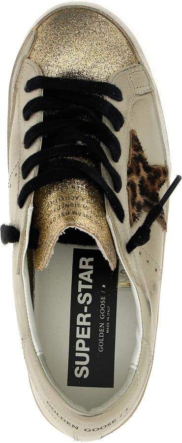 Golden Goose Low-Top Sneakers Gold Glitter Sneakers With Pony Hair Star Accent in goud - Foto 4
