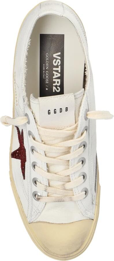Golden Goose V-Star 2 Sneakers Leer Rubberen Zool White Dames