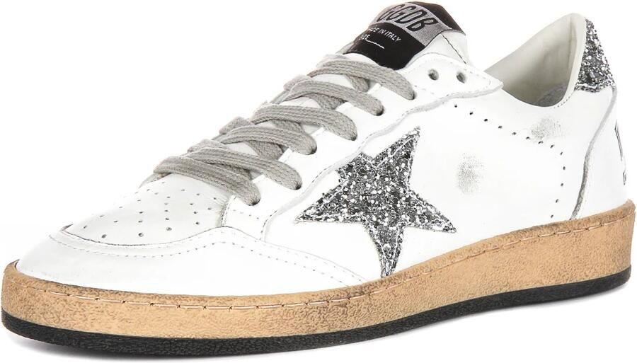 Golden Goose Witte Ballstar Sneakers met Glitter Ster en Hak White Dames - Foto 5
