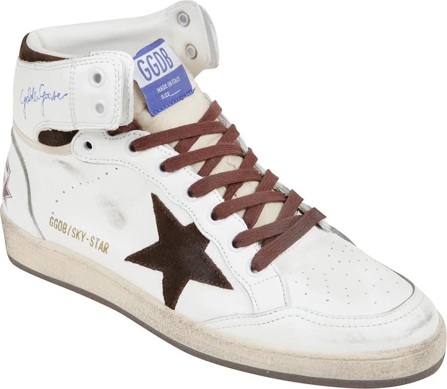 Golden Goose Witte hoge sneakers met suède details - Foto 2