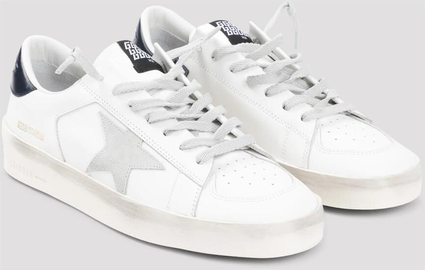Golden Goose Verbeter je sneaker game met 10220 White Ice Black Stardan Leren Bovenwerk Suède Ster Glanzende Leren Hak Sneakers White Heren - Foto 2