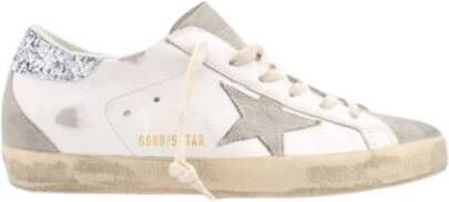 Golden Goose Grijze Glitter Hiel Ster Sneakers White Dames