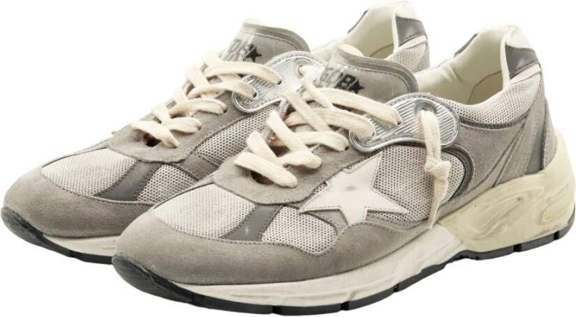 Golden Goose Hardlopende Vader Net Bovenwerk Suède Neus en Spoorleer Ster Gray Heren