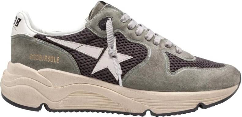 Golden Goose Groene Suède Mesh Hardloopschoenen Ster