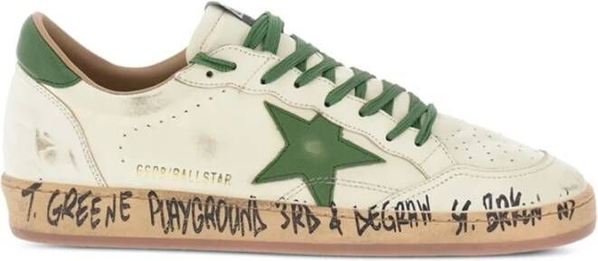 Golden Goose Groene Tag Ball Star Sneakers