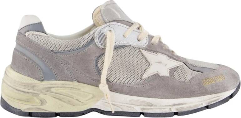 Golden Goose Hardlopende Vader Net Bovenwerk Suède Neus en Spoorleer Ster Gray Heren