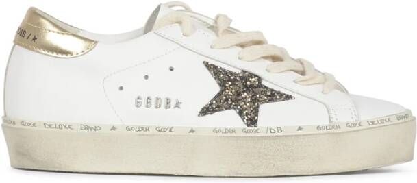 Golden Goose Witte Leren Sneakers met Glitter Ster Logo White Dames