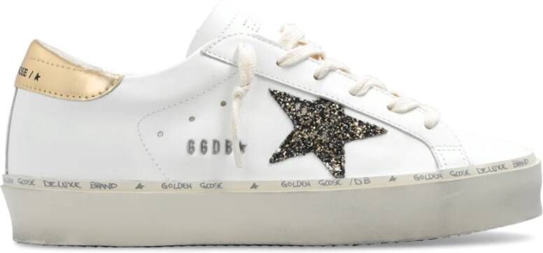 Golden Goose Witte Leren Sneakers met Glitter Ster Logo White Dames