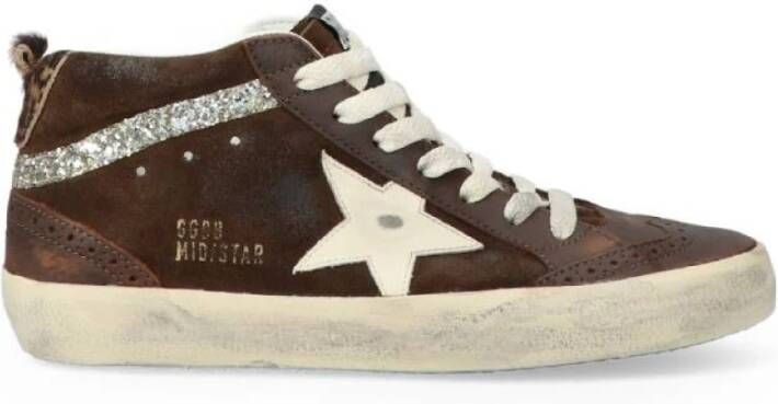 Golden Goose Sportschoenen Mid Star Classic Brown Dames