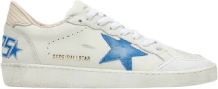 Golden Goose Witte Leren Ballstar Sneakers Bluette Ster White Heren