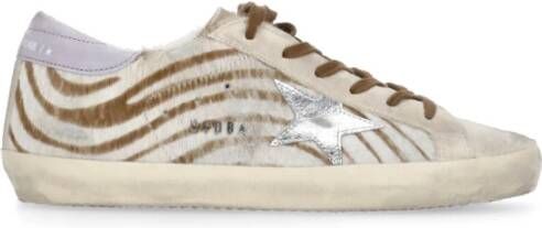 Golden Goose Ivoor Leren Sneakers met Animalier Patroon
