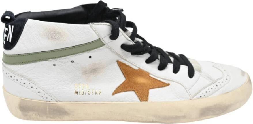 Golden Goose Klassieke Mid Star Sneakers Wit Bruin Multicolor Heren