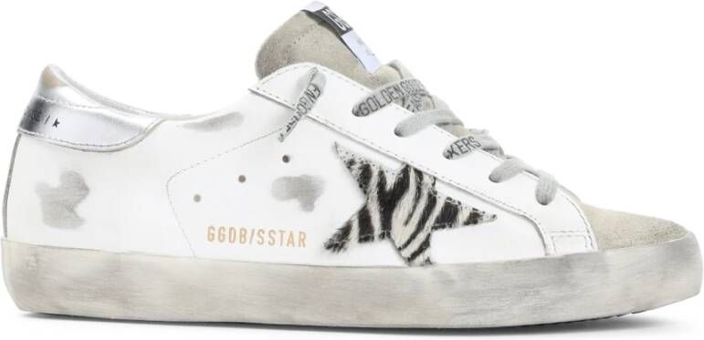 Golden Goose Low-Top Sneakers Dames Super-Star Sneaker Wit Zebra in wit