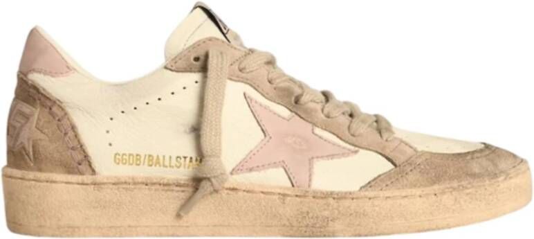 Golden Goose Leren Logo Sneakers Veters Rubberen Zool