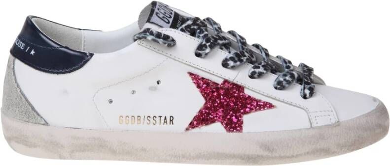 Golden Goose Leren sneakers met glitterster White Dames