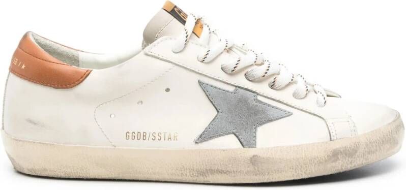 Golden Goose Leren Superstar Sneakers Wit Grijs Bruin
