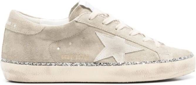 Golden Goose Lichtbeige Vetersneakers Gray Dames