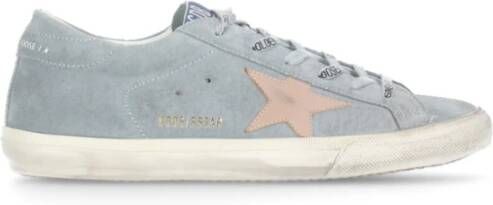 Golden Goose Lichtblauwe Leren Sneakers met Sterlogo