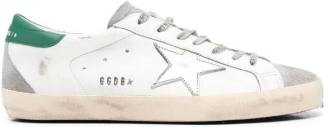Golden Goose Heren Lichtblauwe Lamsskin Jas met Witte Mouwen Wit Heren