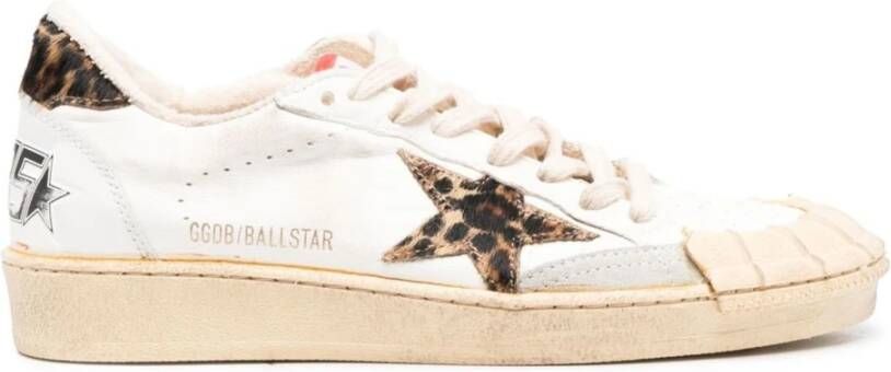 Golden Goose Luipaardprint Sneakers Wit White Dames