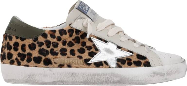 Golden Goose Luxe Leren Sneakers in Beige Bruin Zwart Multicolor Dames