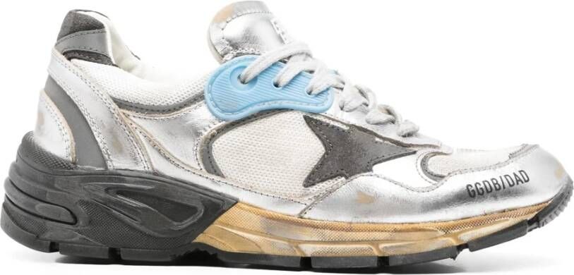 Golden Goose Mesh hardloopschoenen met leren details