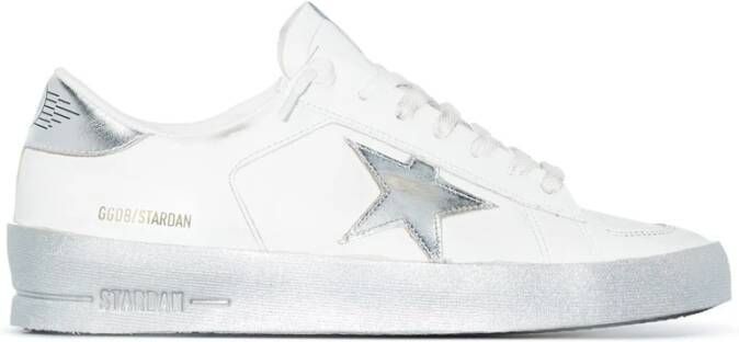Golden Goose Metallic Finish Distressed Star Patch Sneakers