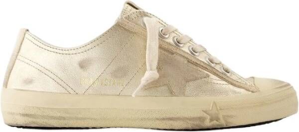 Golden Goose Metallic Leren Sneakers V-Star 2 Yellow Dames