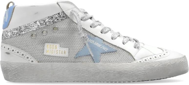 Golden Goose Mid Star Sneaker Wit Blauw Multicolor Dames