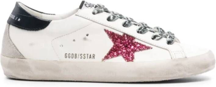 Golden Goose Multicolor Leren Sneakers met Glitterster White Dames