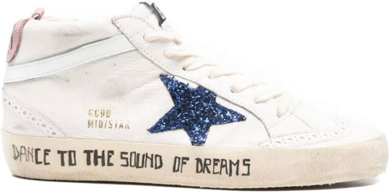 Golden Goose Napa Beige Glitter Blauw Sneakers