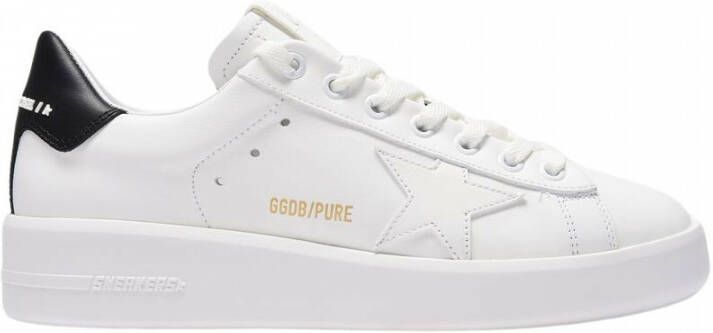 Golden Goose Pure Star Sneakers in White and Black Leather Wit Dames