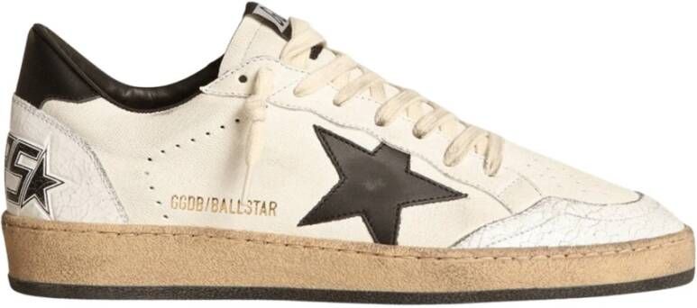 Golden Goose Leren sneakers met gekraakte neus en spoor White Heren