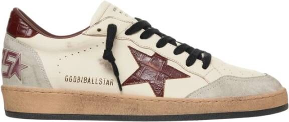 Golden Goose Kristal Logo Sneakers Wit Bordeaux Multicolor Heren