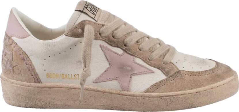 Golden Goose Roze Leren Retro Basketbalsneakers