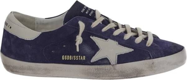 Golden Goose Heren Super Star Suede Sneaker Blauw Blue Heren