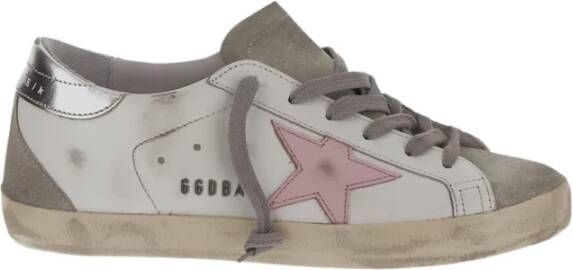 Golden Goose Super-Star Sneakers Vintage Leer Bleekroze Ster White Dames