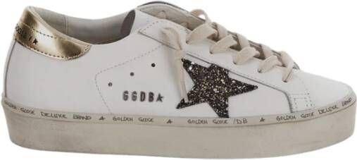 Golden Goose Witte Leren Sneakers met Glitter Ster Logo White Dames