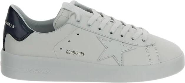 Golden Goose Witte Blauwe Pure Star Leren Bovenkant en Glanzende Leren Hak Wit Heren