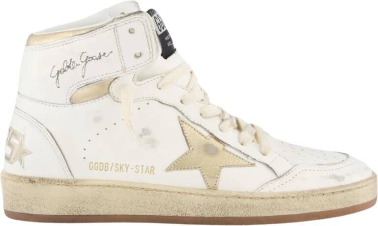 Golden Goose Sky Star Sneakers Gladde Kalfsleer Ronde Neus White Dames