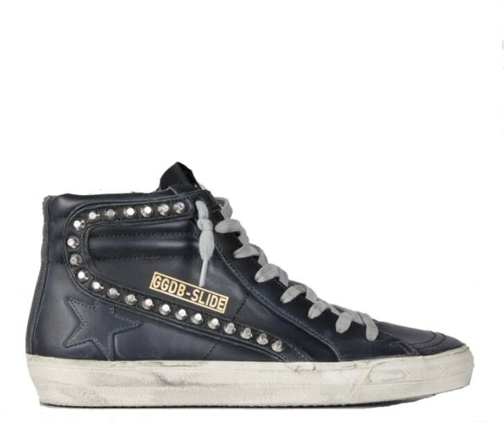 Golden Goose Low-Top Sneakers Black Leather Sneakers With Metal Studs in zwart