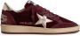 Golden Goose Fluweel- en Suède Sneakers in Bordeaux - Thumbnail 1