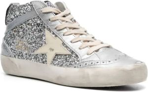 Golden Goose Sneakers Mid Star Glitter Upper Sneaker in silver