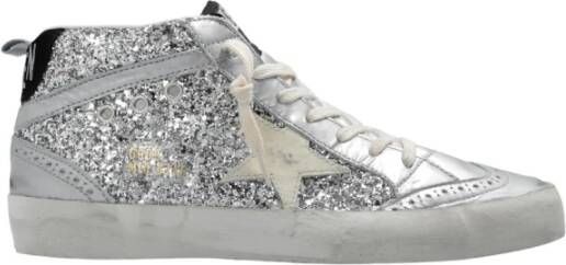 Golden Goose Sneakers Mid Star Glitter Upper Sneaker in zilver
